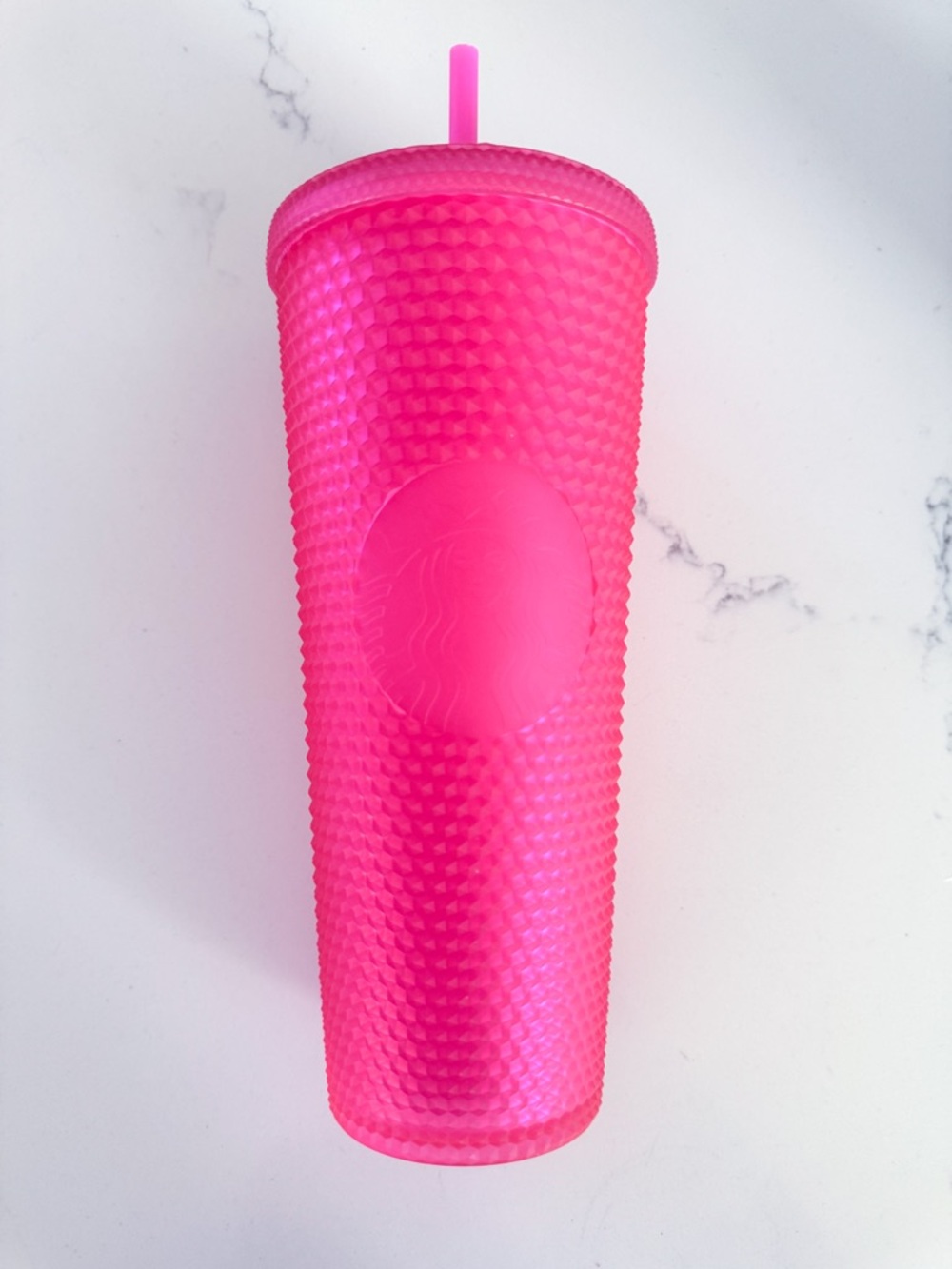 Starbucks Hot Pink Textured Studded Tumbler with Straw